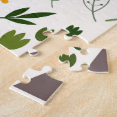 スカンジナビアスタイルキツネフラワーズツリーズイラストレーション ジグソーパズル (側面)