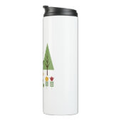 スカンジナビアスタイルキツネフラワーズツリーズイラストレーション タンブラー (回転右)