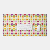 スカンジナビアスタイルコルon CrmフラワーRptパターン デスクマット (キーボード&マウス)