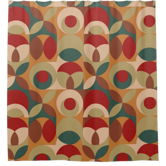 スカンジナビアスタイルジオメトリミニマルアートワーク シャワーカーテン (正面)