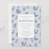 スカンジナビアスタイルフォークアートベイビーシャワー招待状 招待状 (正面)