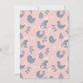 スカンジナビアスタイルフォークアートベイビーシャワー招待状 招待状 (裏面)