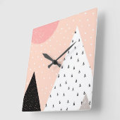 スカンジナビアスタイルマウンテンピーク スクエア壁時計 (傾斜)