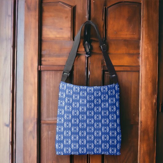 スカンジナビアスタイルモダンブルーホワイトフェアデザイン クロスボディバッグ