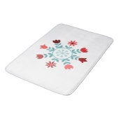 スカンジナビアスタイル花ティール（緑がかった色）&レッズホイール バスマット (アングル)