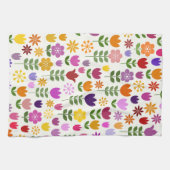 スカンジナビアスタイル花ビッグパターン キッチンタオル (横)