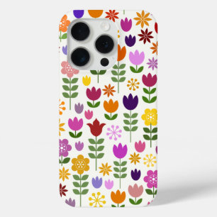 スカンジナビアスタイル花ビッグパターン iPhone 15 PROケース