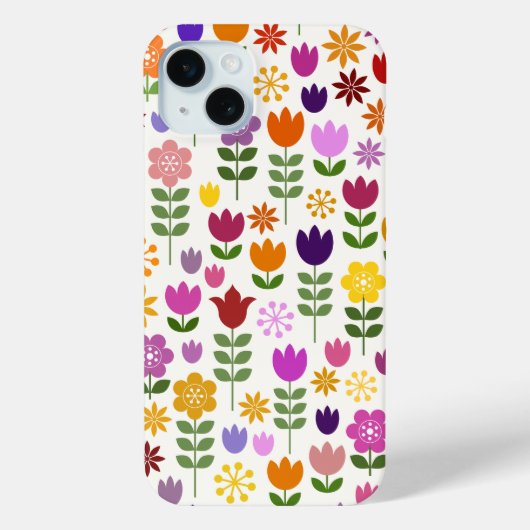 スカンジナビアスタイル花ビッグパターン Case-Mate iPhoneケース (裏面)