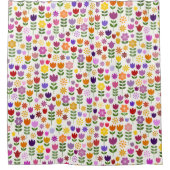 スカンジナビアスタイル花柄 シャワーカーテン (正面)