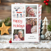 スカンジナビアスタイル鹿の赤い青の写真クリスマス