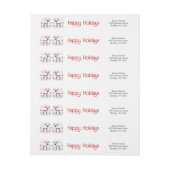 スカンジナビアスタイル鹿レッドブルークリスマス ラップアラウンドラベル (シート)