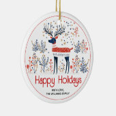 スカンジナビアスタイル鹿、写真クリスマス休暇 セラミックオーナメント (右)