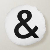 スカンジナビアスタイル – ラージブラックアンパサンド ラウンドクッション (裏面)