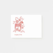 スカンジナビアダラホースレッドパーソナライズされた ポストイット (正面)