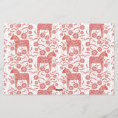 スカンジナビアダラホースレッドパーソナライズされた 便箋 (裏面)