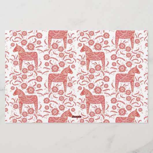 スカンジナビアダラホースレッドパーソナライズされた 便箋 (裏面)