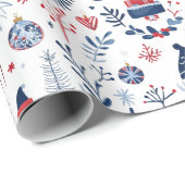 スカンジナビアテーマクリスマスシンボルパターン ラッピングペーパー (ロールコーナー)