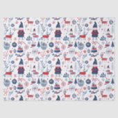 スカンジナビアテーマクリスマスシンボルパターン 薄葉紙 (正面)