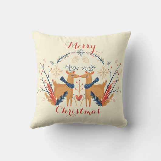 スカンジナビアディアノルディックメリークリスマスデザイン クッション (裏面)