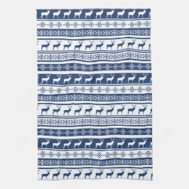 スカンジナビアディアホリデイプリント キッチンタオル