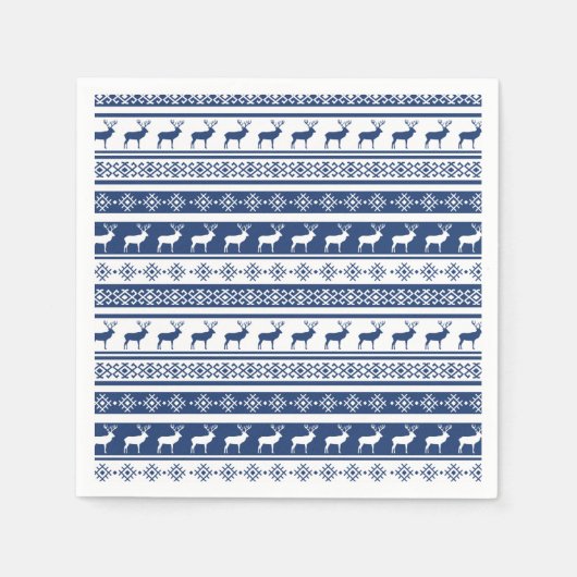 スカンジナビアディアホリデイプリント スタンダードカクテルナプキン (正面)