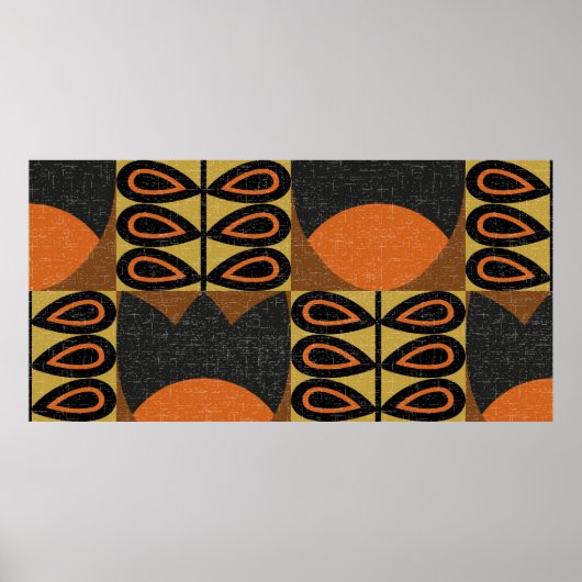 スカンジナビアデザインスタイルのシームレスなパターンレト ポスター (正面)