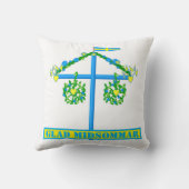 スカンジナビアデザインパーソナライズされた、Glad midsommar クッション (裏面)