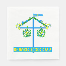 スカンジナビアデザインパーソナライズされた、Glad midsommar スタンダードランチョンナプキン