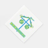 スカンジナビアデザインパーソナライズされた、Glad midsommar スタンダードランチョンナプキン (角)