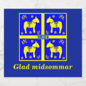 スカンジナビアデザインパーソナライズされた、Glad midsommar ビールラベル (シングルラベル)