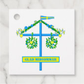 スカンジナビアデザインパーソナライズされた、Glad midsommar フェイバータグ (正面)