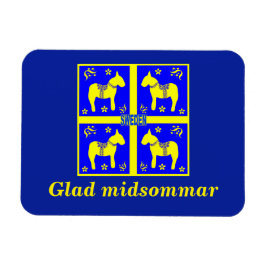 スカンジナビアデザインパーソナライズされた、Glad midsommar マグネット