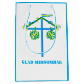 スカンジナビアデザインパーソナライズされた、Glad midsommar ミディアムペーパーバッグ (正面)
