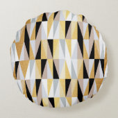 スカンジナビアデザイン三角形のシームレスパターンvin ラウンドクッション (裏面)