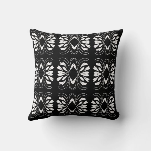 スカンジナビアデザイン白黒しゃれている クッション (裏面)