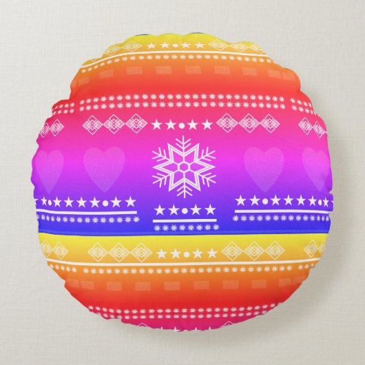 スカンジナビアデザイン、カントリースタイル ラウンドクッション (正面)