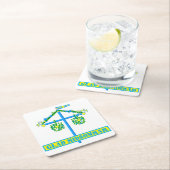 スカンジナビアデザイン，グパーソナライズされたラッドミドソマル スクエアペーパーコースター (インサイチュ)