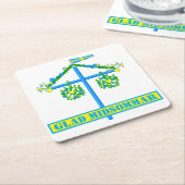 スカンジナビアデザイン,グパーソナライズされたラッドミドソマル スクエアペーパーコースター (アングル)