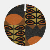 スカンジナビアデザイン:ヴィンテージシームレスなパターン ガラスオーナメント (裏面)