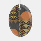 スカンジナビアデザイン:ヴィンテージシームレスなパターン ガラスオーナメント (正面左)