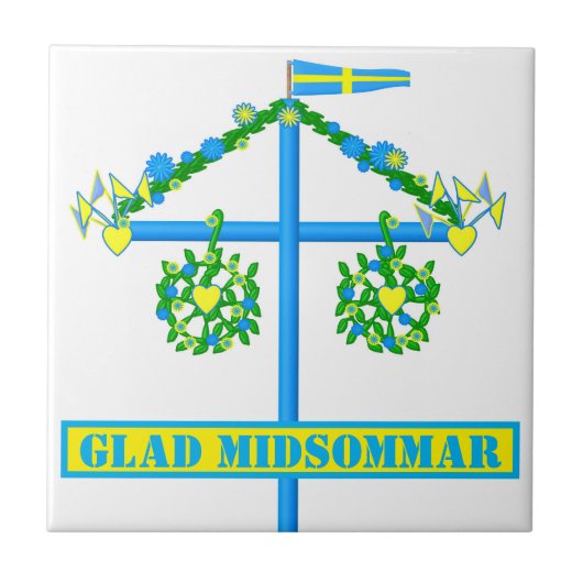 スカンジナビアデザイン、Glad midsommar タイル (正面)