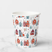 スカンジナビアハウスフォークアートパターン 紙コップ (裏面)
