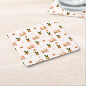 スカンジナビアハウスTVシームレスパターン スクエアペーパーコースター (アングル)