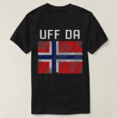 スカンジナビアバイキングノルウェー国旗Uff Da Tシャツ (デザイン正面)