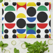 スカンジナビアバウハウスミッドセンチュリーパターン キッチンタオル (折り畳み)