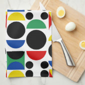 スカンジナビアバウハウスミッドセンチュリーパターン キッチンタオル (四つ折り)