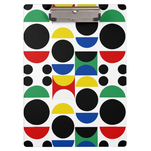 スカンジナビアバウハウスミッドセンチュリーパターン クリップボード (正面)