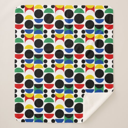 スカンジナビアバウハウスミッドセンチュリーパターン シェルパブランケット (正面)