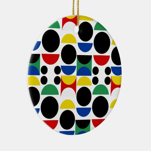 スカンジナビアバウハウスミッドセンチュリーパターン セラミックオーナメント (右)