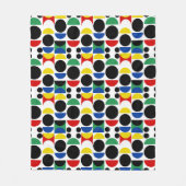 スカンジナビアバウハウスミッドセンチュリーパターン フリースブランケット (正面)